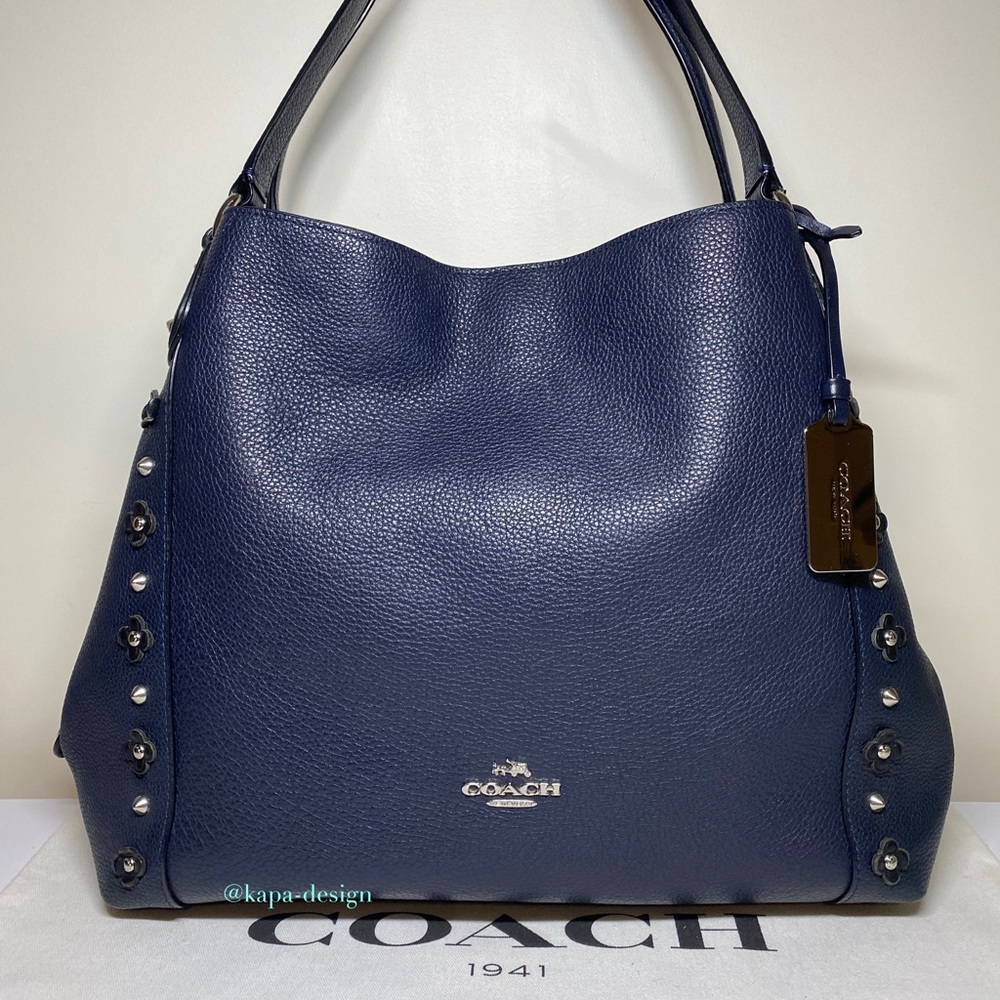 COACH EDIE SHOULDER BAG 31 IN FLORAL RIVETS LEATHER (COACH F37700)